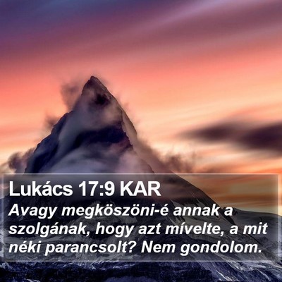 Lukács 17:9 KAR Bible Verse Image