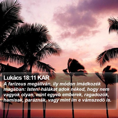 Lukács 18:11 KAR Bible Verse Image