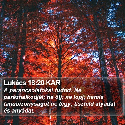 Lukács 18:20 KAR Bible Verse Image