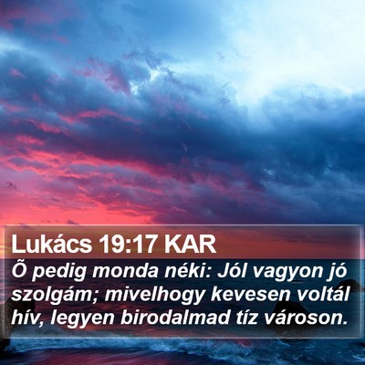 Lukács 19:17 KAR Bible Verse Image