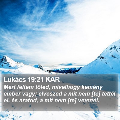 Lukács 19:21 KAR Bible Verse Image