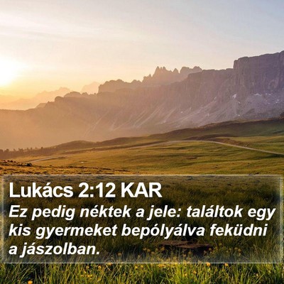 Lukács 2:12 KAR Bible Verse Image