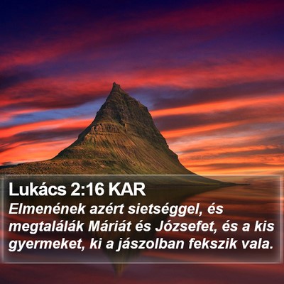 Lukács 2:16 KAR Bible Verse Image