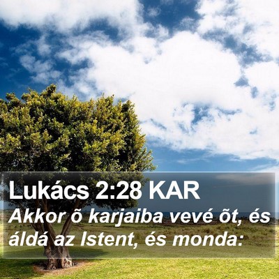 Lukács 2:28 KAR Bible Verse Image