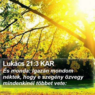 Lukács 21:3 KAR Bible Verse Image