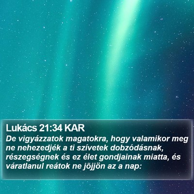 Lukács 21:34 KAR Bible Verse Image