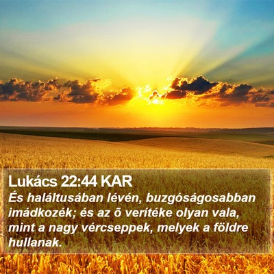 Lukács 22:44 KAR Bible Verse Image