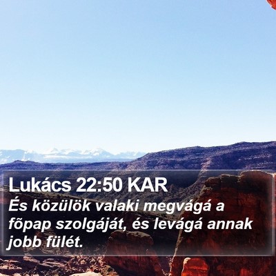 Lukács 22:50 KAR Bible Verse Image