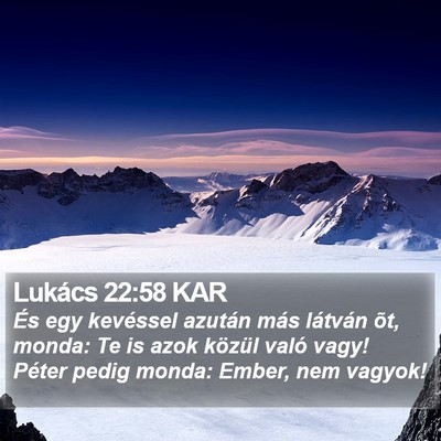 Lukács 22:58 KAR Bible Verse Image