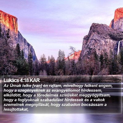 Lukács 4:18 KAR Bible Verse Image