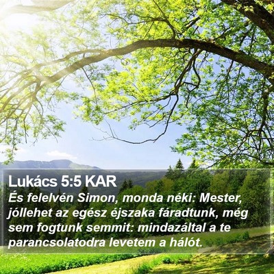 Lukács 5:5 KAR Bible Verse Image