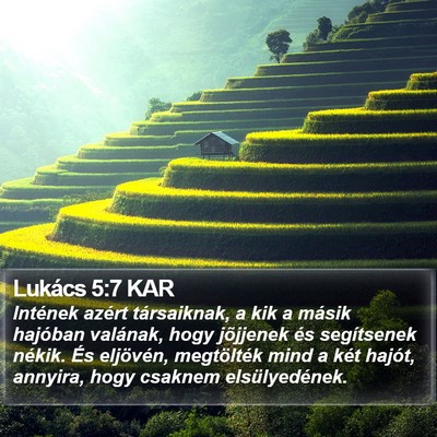 Lukács 5:7 KAR Bible Verse Image