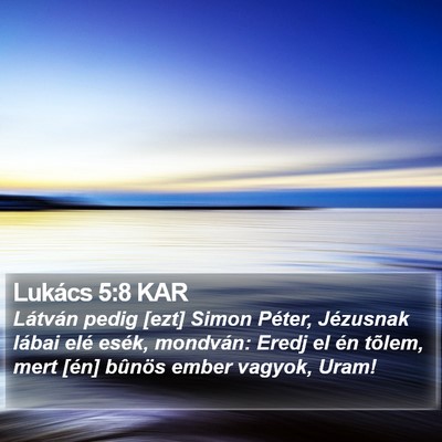 Lukács 5:8 KAR Bible Verse Image
