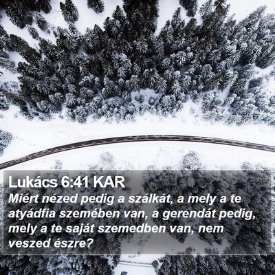 Lukács 6:41 KAR Bible Verse Image