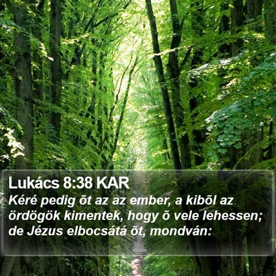 Lukács 8:38 KAR Bible Verse Image