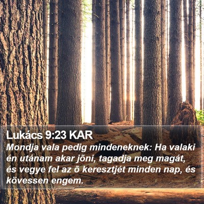 Lukács 9:23 KAR Bible Verse Image