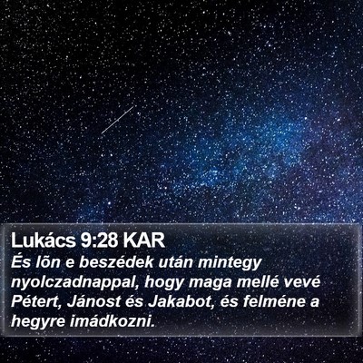 Lukács 9:28 KAR Bible Verse Image