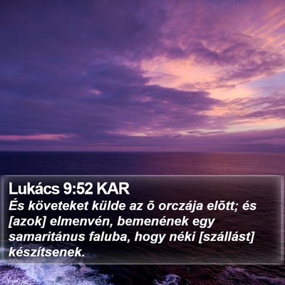 Lukács 9:52 KAR Bible Verse Image