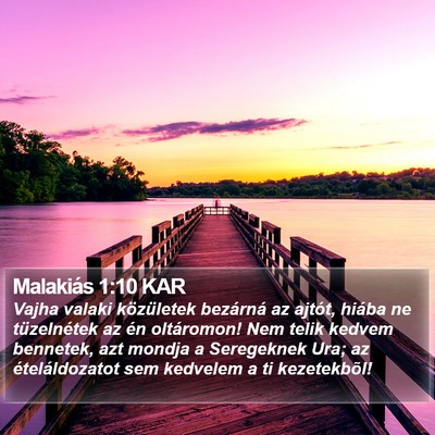 Malakiás 1:10 KAR Bible Verse Image