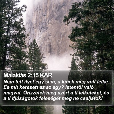 Malakiás 2:15 KAR Bible Verse Image