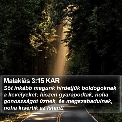 Malakiás 3:15 KAR Bible Verse Image