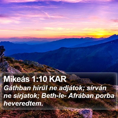 Mikeás 1:10 KAR Bible Verse Image
