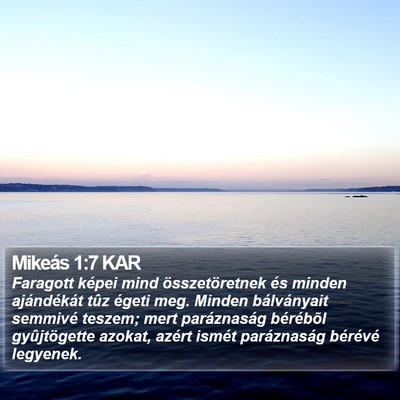 Mikeás 1:7 KAR Bible Verse Image