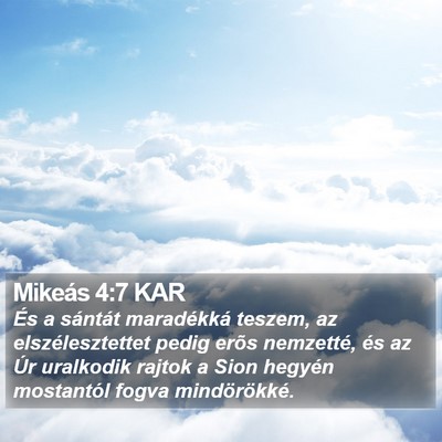 Mikeás 4:7 KAR Bible Verse Image