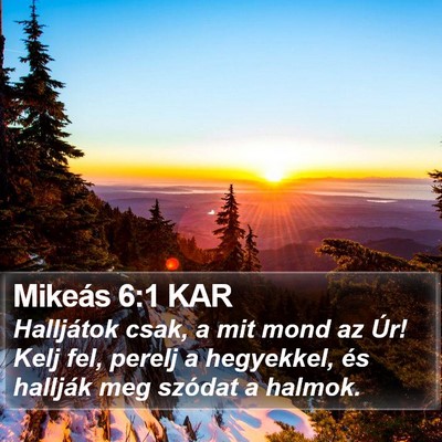 Mikeás 6:1 KAR Bible Verse Image