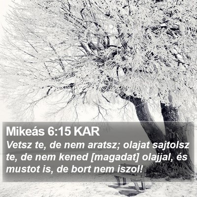 Mikeás 6:15 KAR Bible Verse Image