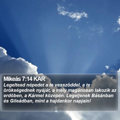 Mikeás 7:14 KAR Bible Verse Image