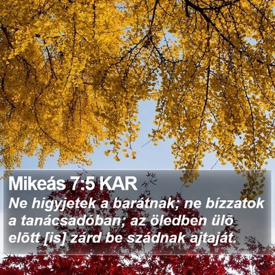 Mikeás 7:5 KAR Bible Verse Image