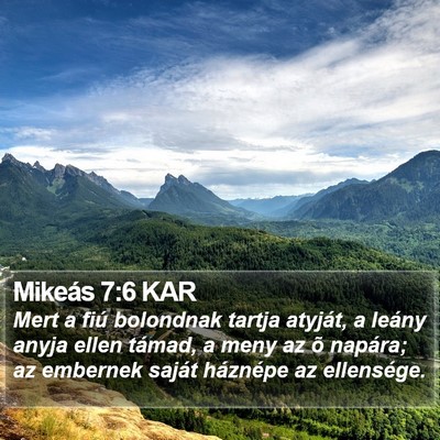 Mikeás 7:6 KAR Bible Verse Image