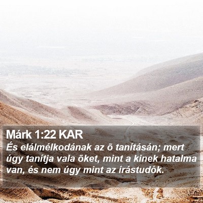 Márk 1:22 KAR Bible Verse Image