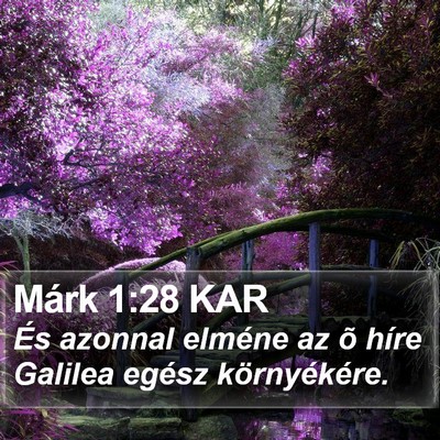 Márk 1:28 KAR Bible Verse Image