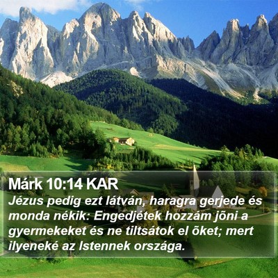 Márk 10:14 KAR Bible Verse Image