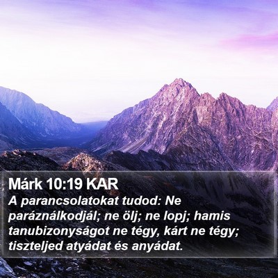 Márk 10:19 KAR Bible Verse Image