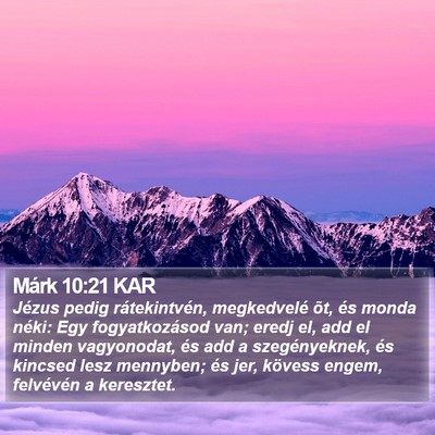 Márk 10:21 KAR Bible Verse Image