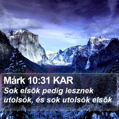 Márk 10:31 KAR Bible Verse Image