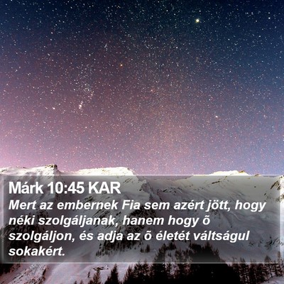 Márk 10:45 KAR Bible Verse Image
