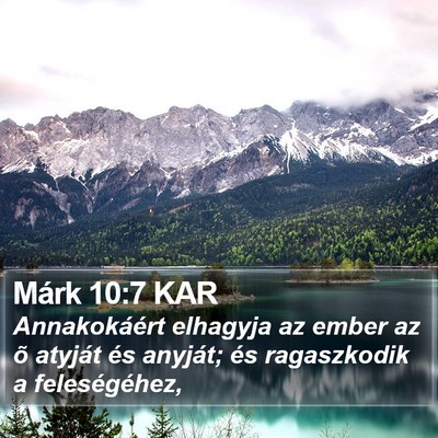 Márk 10:7 KAR Bible Verse Image
