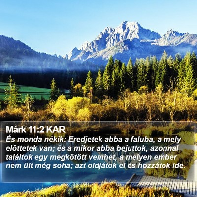 Márk 11:2 KAR Bible Verse Image