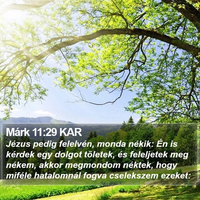 Márk 11:29 KAR Bible Verse Image