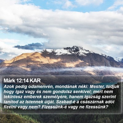 Márk 12:14 KAR Bible Verse Image