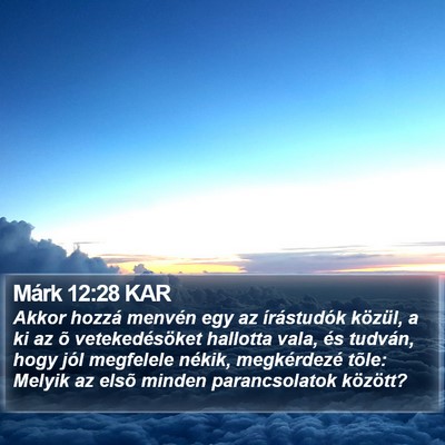Márk 12:28 KAR Bible Verse Image