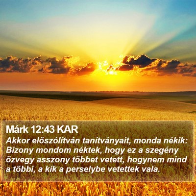 Márk 12:43 KAR Bible Verse Image