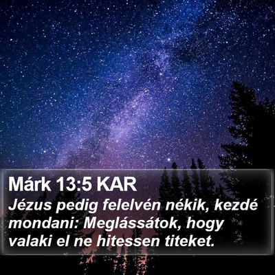 Márk 13:5 KAR Bible Verse Image