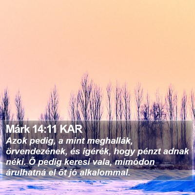 Márk 14:11 KAR Bible Verse Image