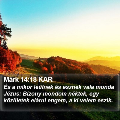 Márk 14:18 KAR Bible Verse Image
