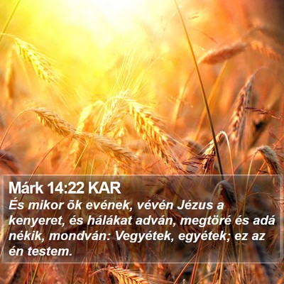 Márk 14:22 KAR Bible Verse Image
